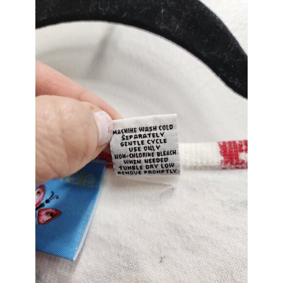 VTG 90s Sportelle Womens Wearable Art Cardigan Medium Heart Print Button Front - Picture 7 of 9